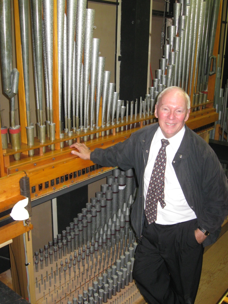 William Neil next to pipes of the Positiv Division